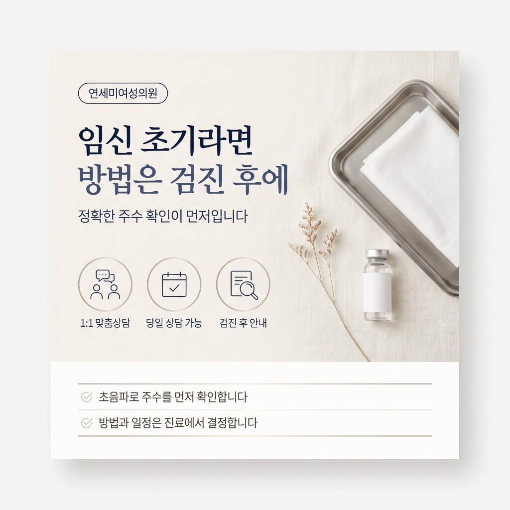 임신 초기라면 방법은 검진 후에 정확한 주수 확인이 먼저입니다 연세미여성의원
